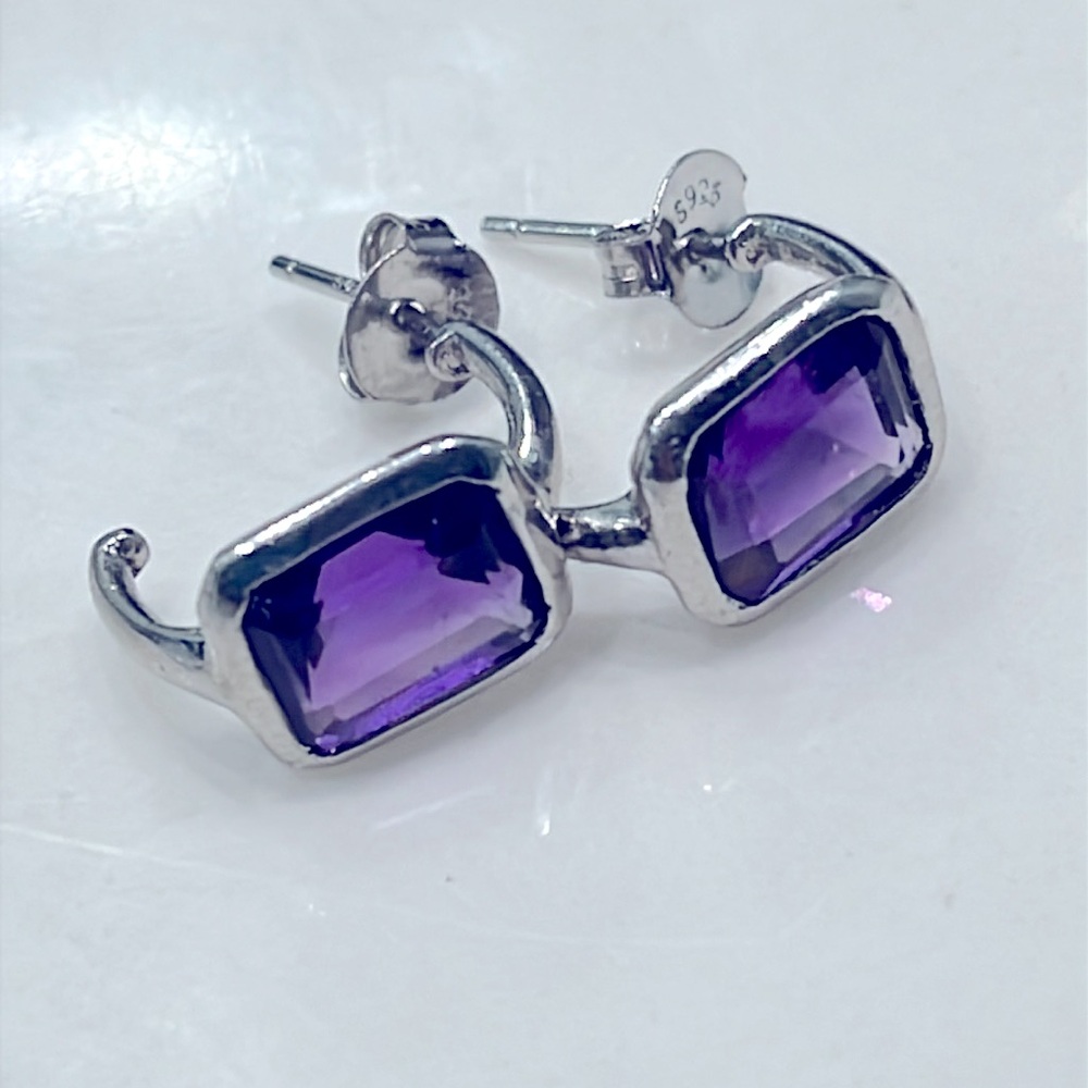 Amethyst 14KGP Earrings - Picture 4 of 6